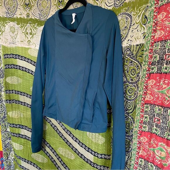 🚨FINAL OFFER Under Armour Dark Teal StudioLux Fitted Moto Jacket Size Medium - Picture 7 of 14